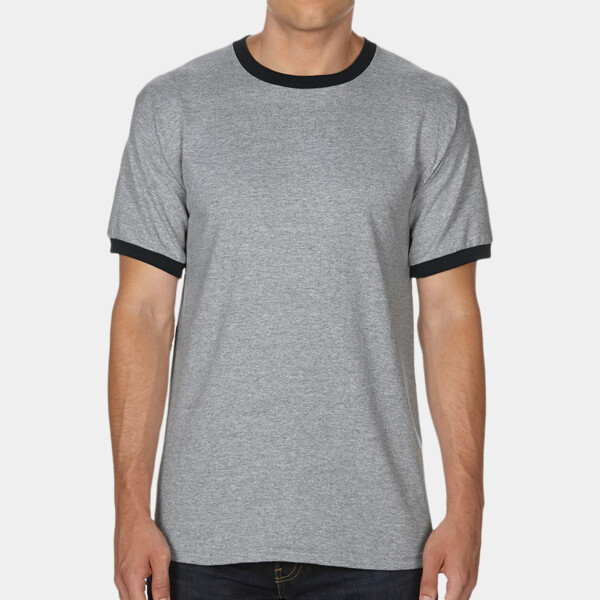 Premium Cotton Ringer Tee Round Neck, 265 gsm, Yosummer